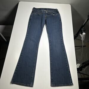 Lucky Brand Jeans Womens 24x31 Lil Maggie Flare Bootcut Dark Wash Flap Pockets